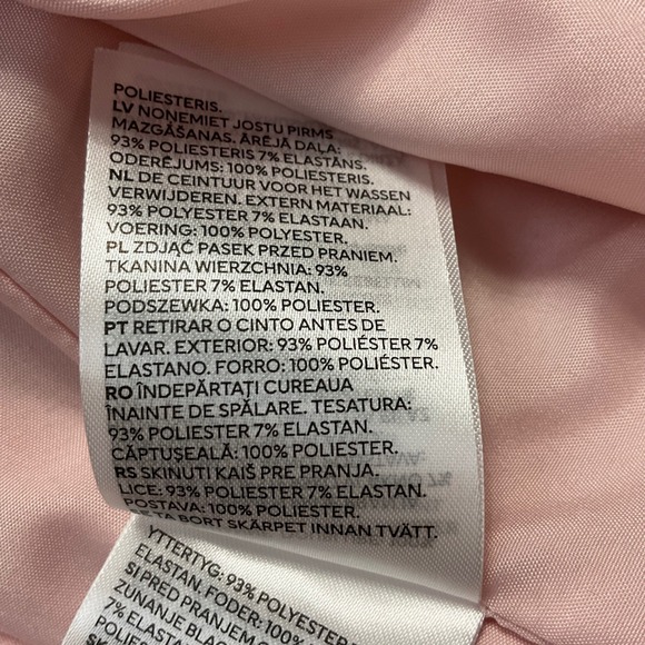 NWT H&M Double Breasted Belted Trench Coat Jacket Womens Large Light Pink Classy - Picture 4 of 9